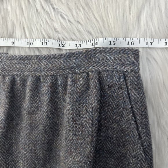 Bretton Place womens vintage skirt gray chevron 18 lined 100% wool - Picture 7 of 11
